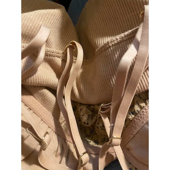 Aerie Superchill Cozy Lace Ribbed Bra Top SMALL D - Picture 6 of 10